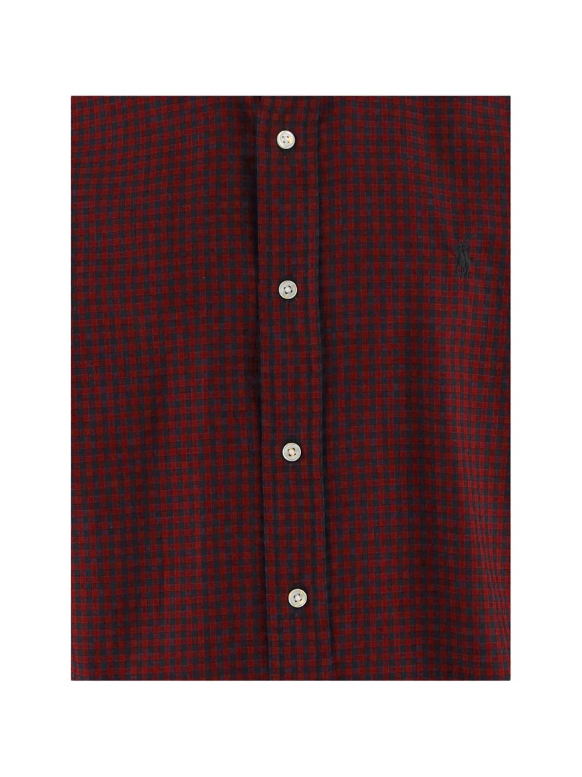 Polo Ralph Lauren Button-Down Cotton Shirt With Checked Design And Embroidered Detail
