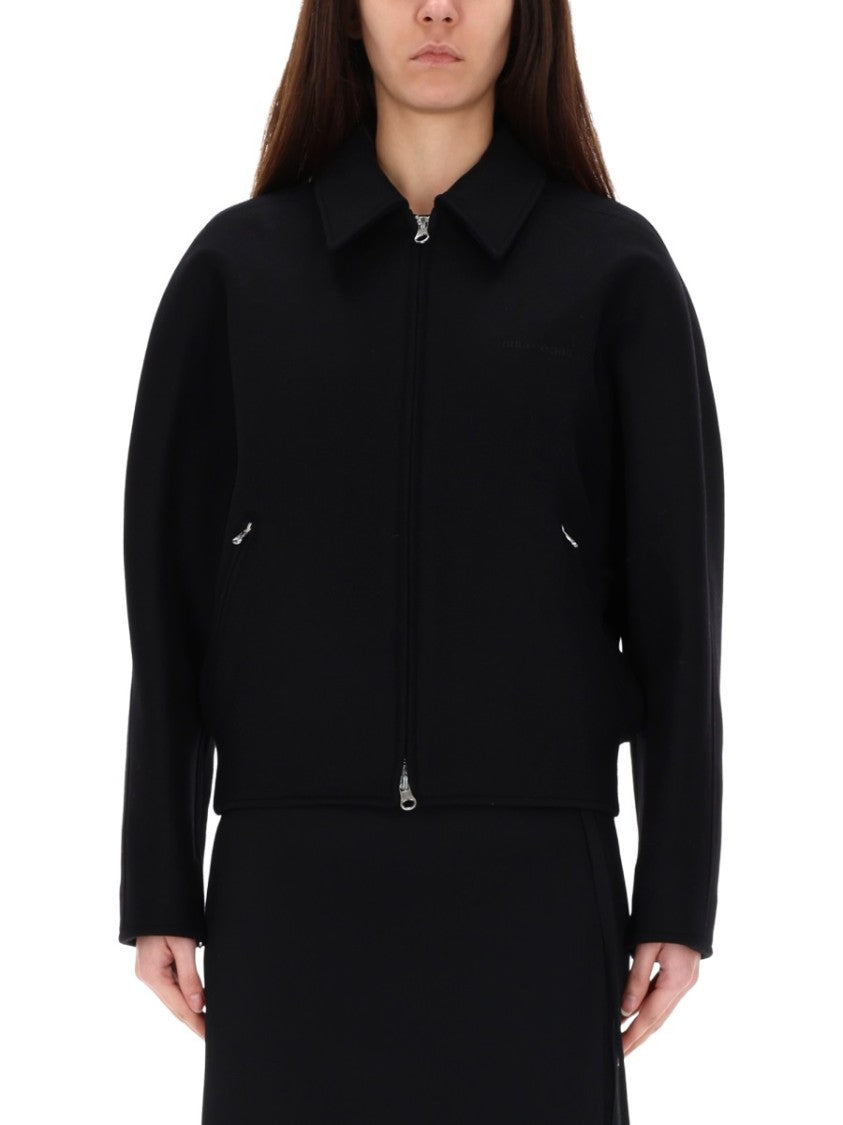 Courrèges Cropped Padded Wool Silk Jacket