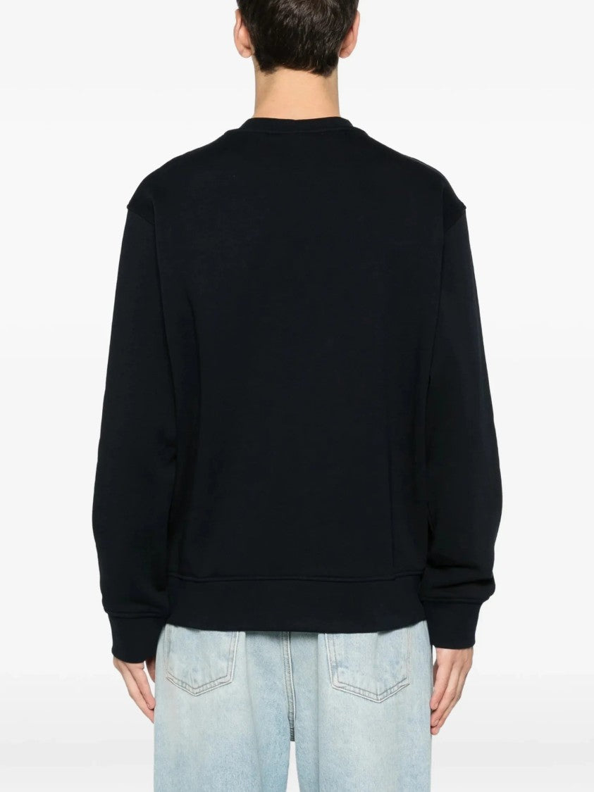 Emporio Armani Regular Fit Crewneck Sweatshirt With Embroidered Logo