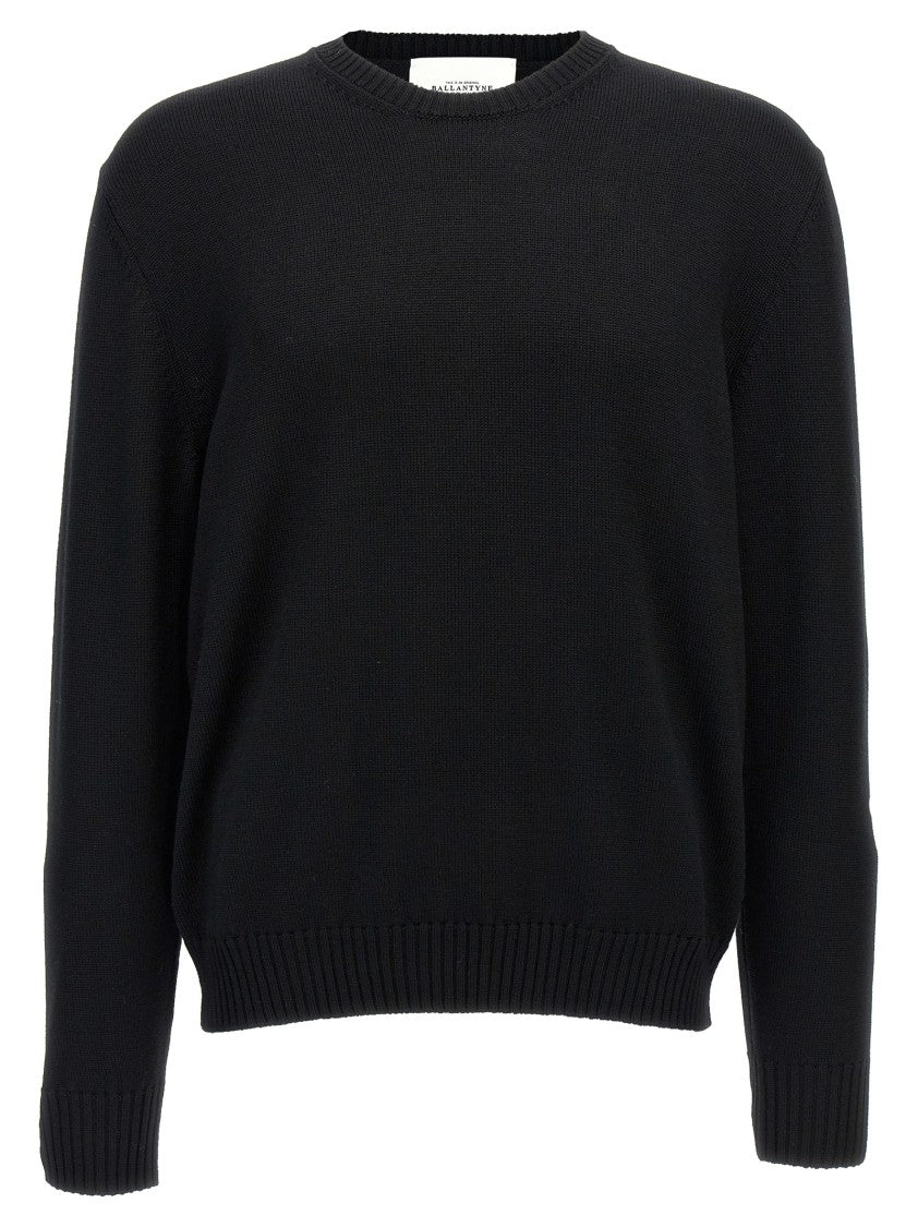 Ballantyne Crew Neck Merino Wool Sweater With Ribbed Cuffs