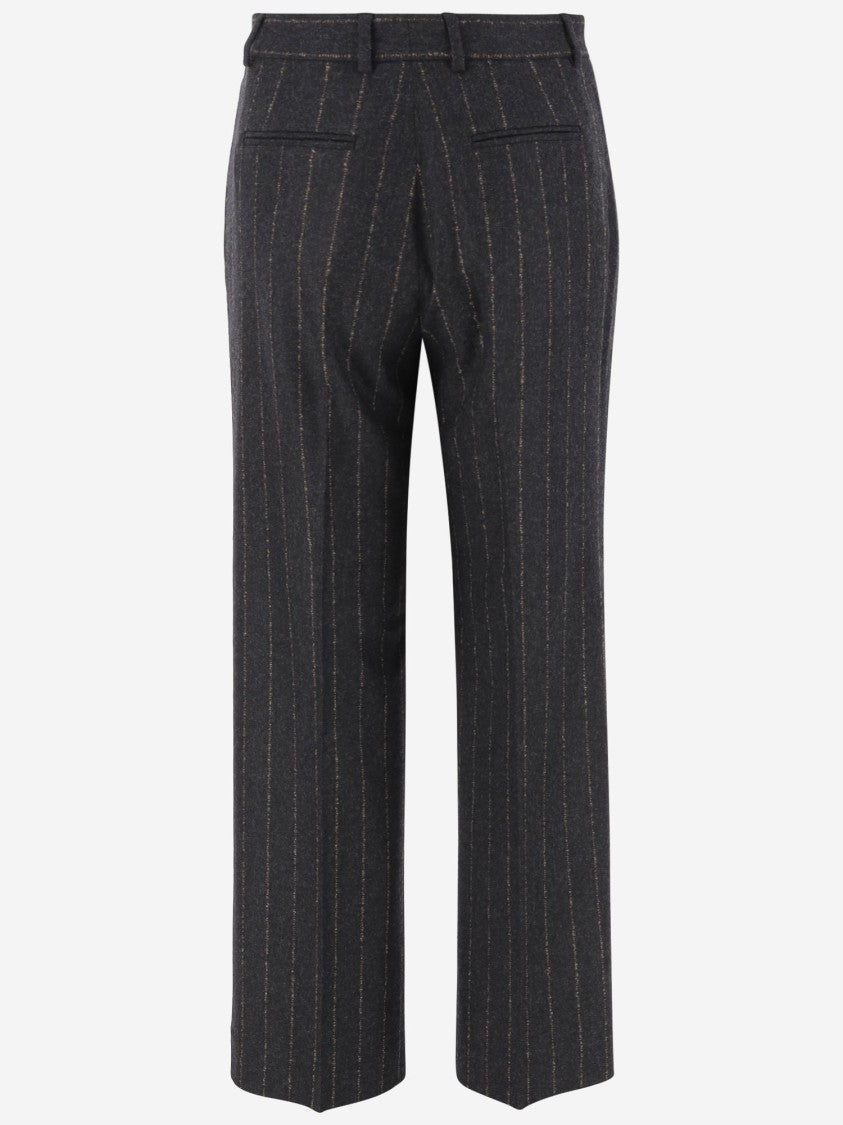 Ql2 Theodora Wool And Cashmere Striped Pants