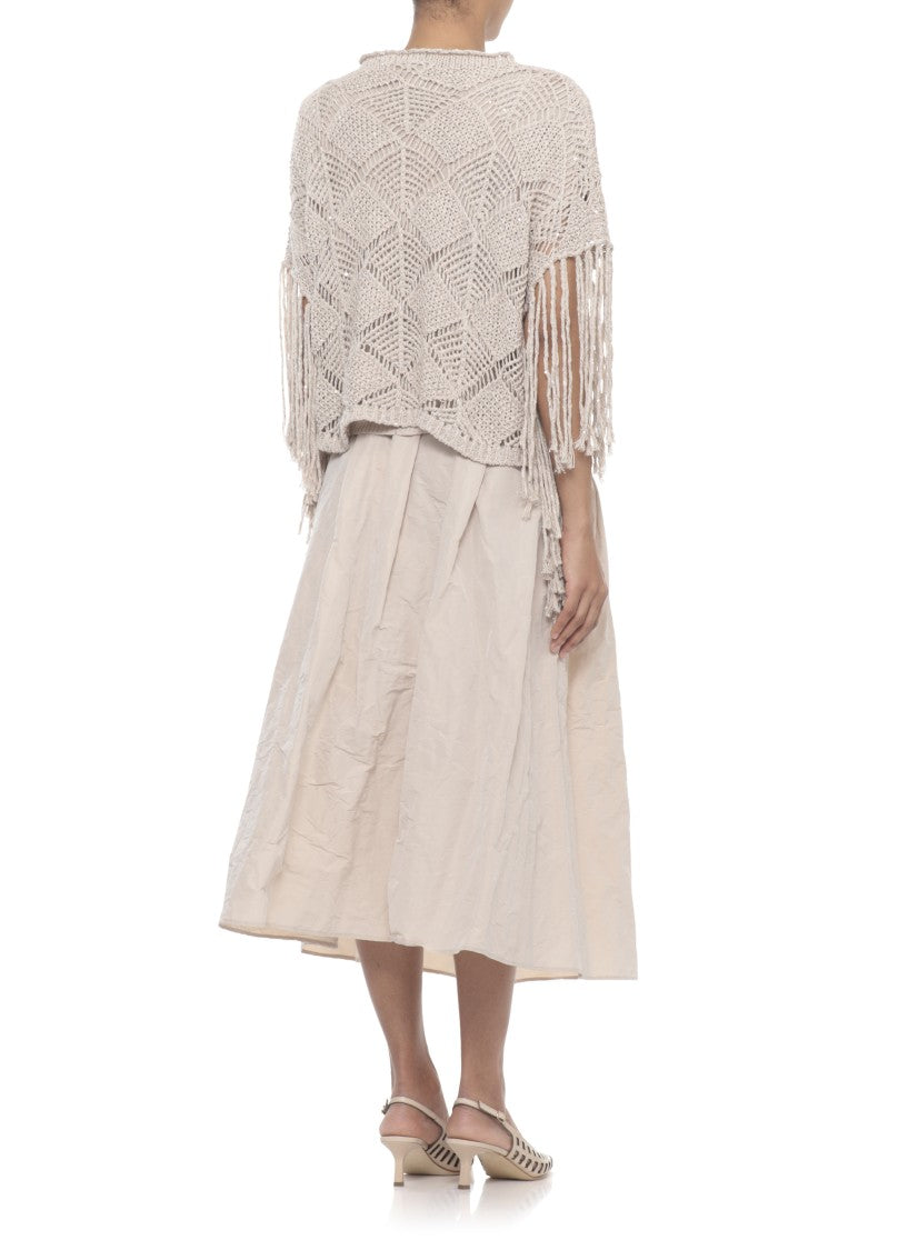 Antonelli Firenze Beige Brionia Sequined Cut-Out Sweater