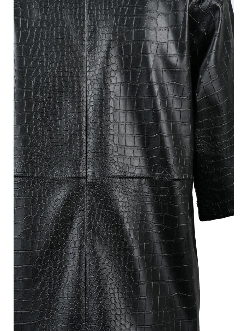 Beatrice.B Flared Mini Dress With Textured Faux Leather And Elegant Silhouette