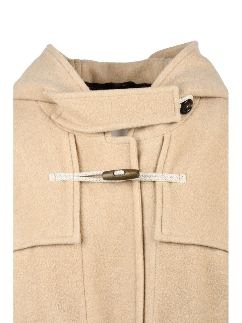 Circolo 1901 Beige Virgin Wool-Cashmere Montgomery Coat