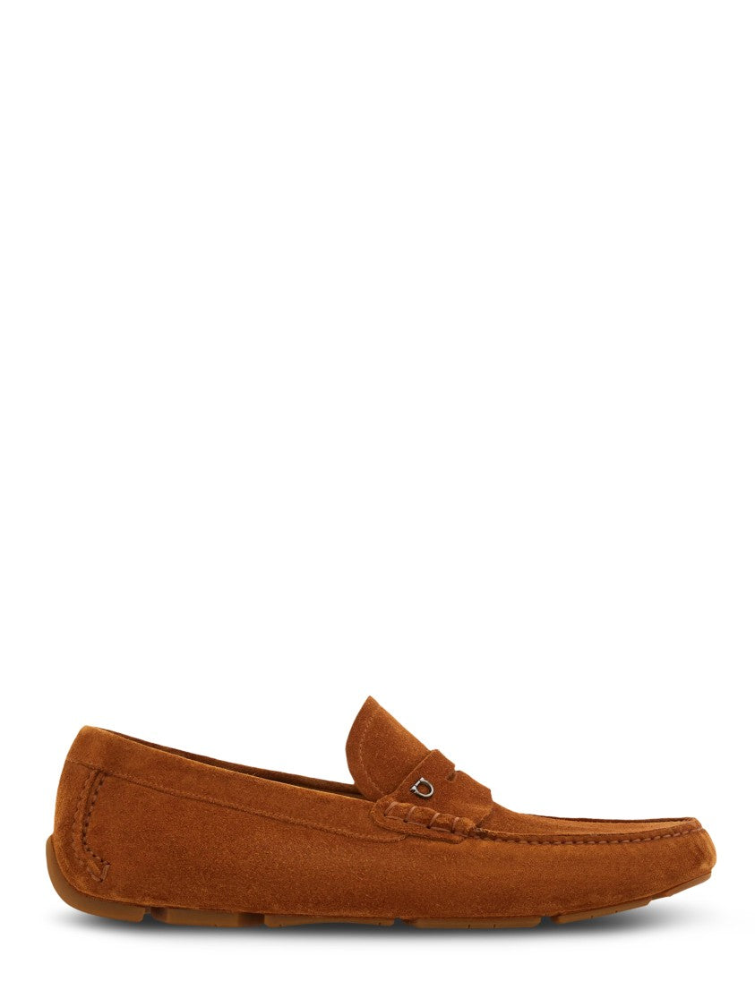 Ferragamo Classic Loafer-Style Flats With Detailed Stitching