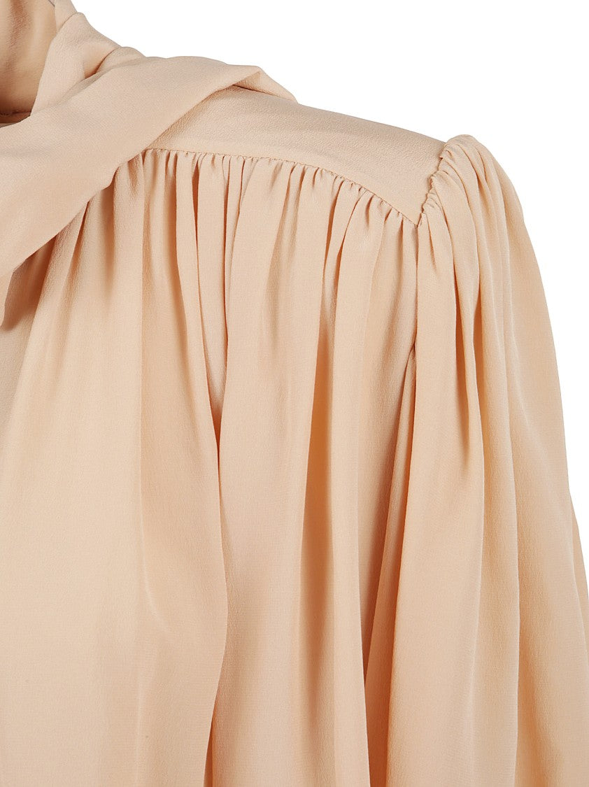 Chloé Oversized Ruffled Blouse With Lavallière