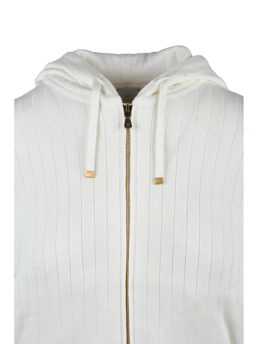 Eleventy White Cotton Cropped Sweatshirt