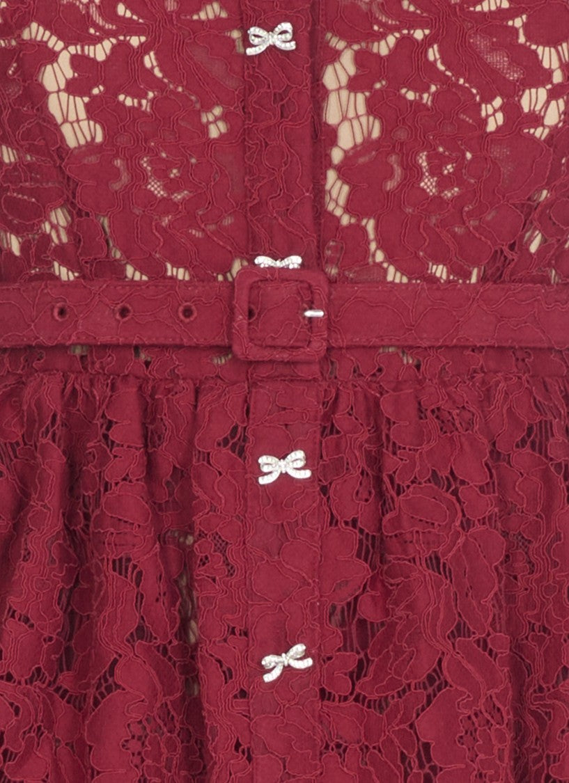 Self-Portrait Lace Peplum Midi Dress