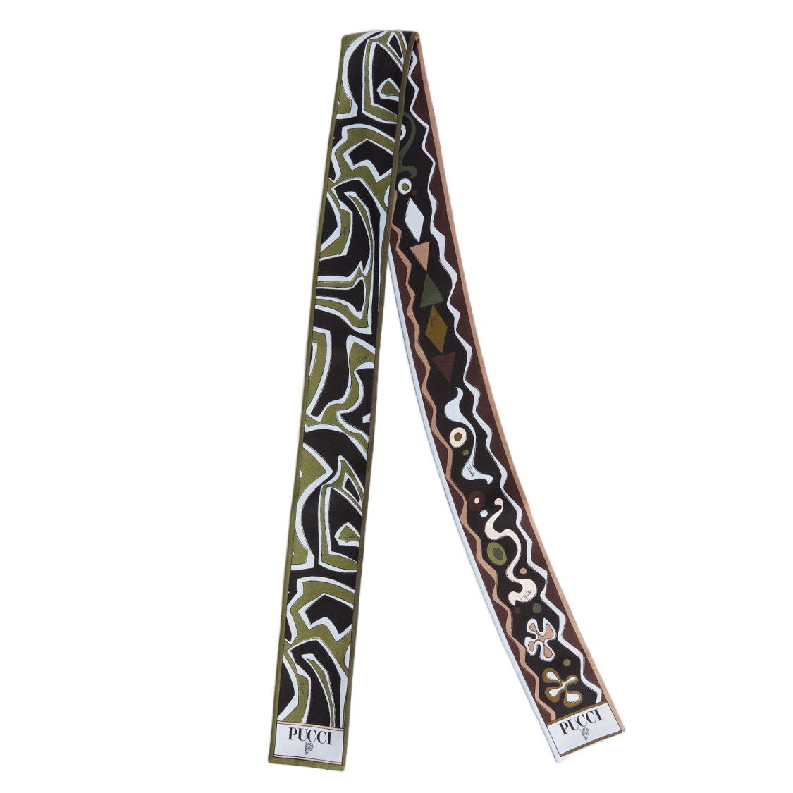 Emilio Pucci Long Silk Scarf Featuring Abstract Print