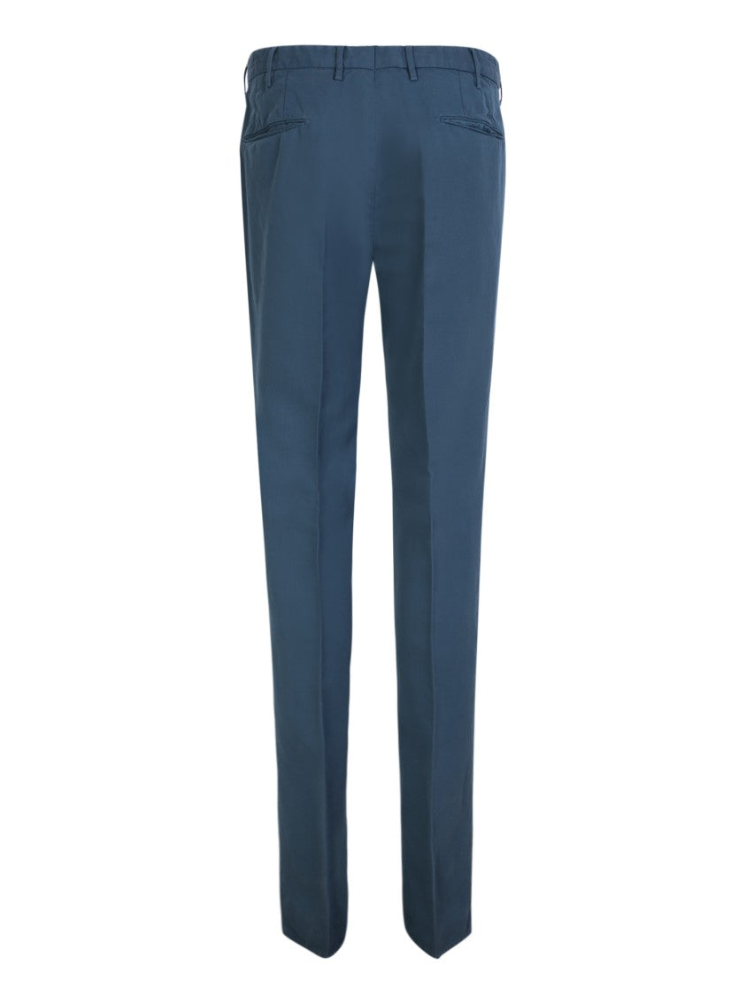 Incotex Blue Cotton Tailored Trousers
