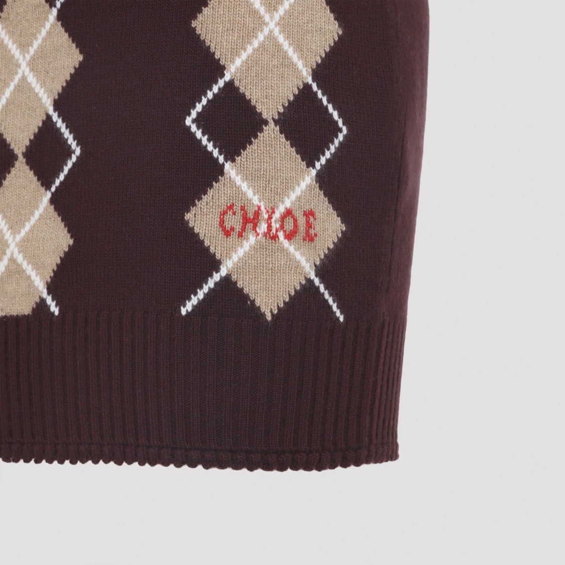 Chloé Burgundy Wool And Cashmere Mini Skirt