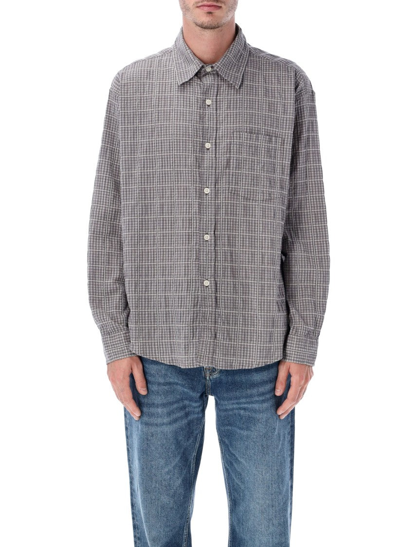 Mfpen Grey Textured Check Executive Shirt
