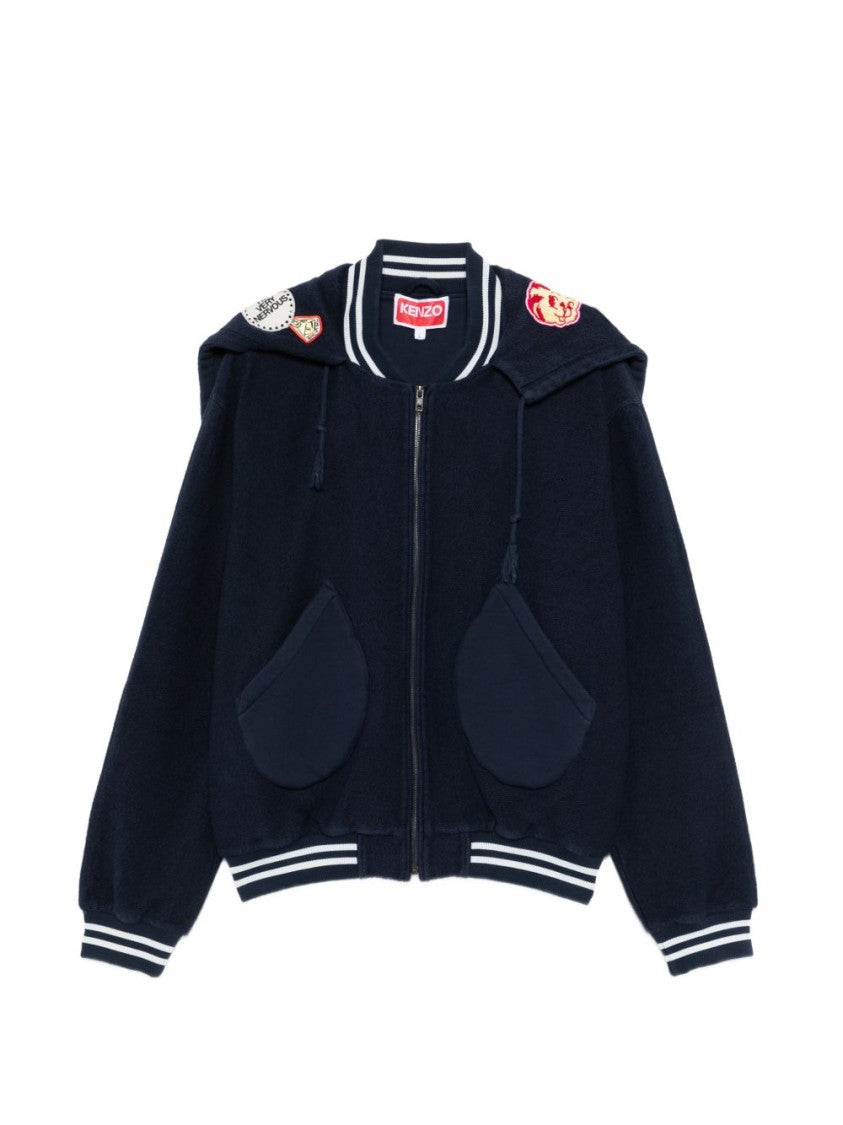 Kenzo Blue Silk And Nylon Lightweight Jacket