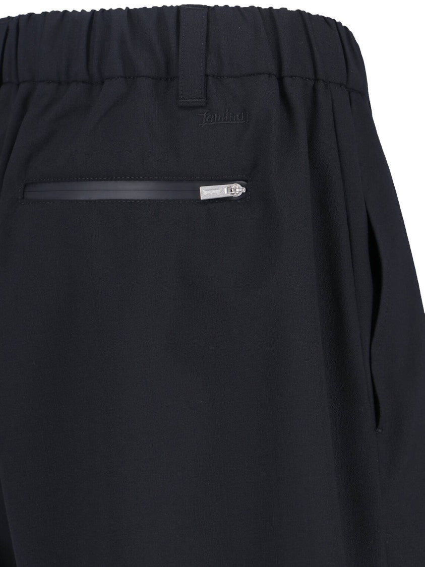 Laminar Wool Blend Shorts – Black