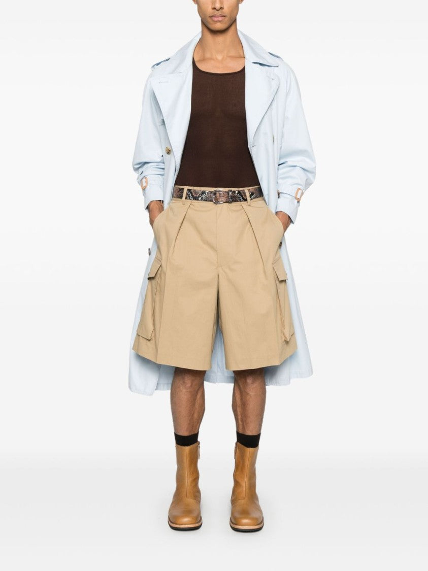 Dries Van Noten Structured Beige Cargo Shorts