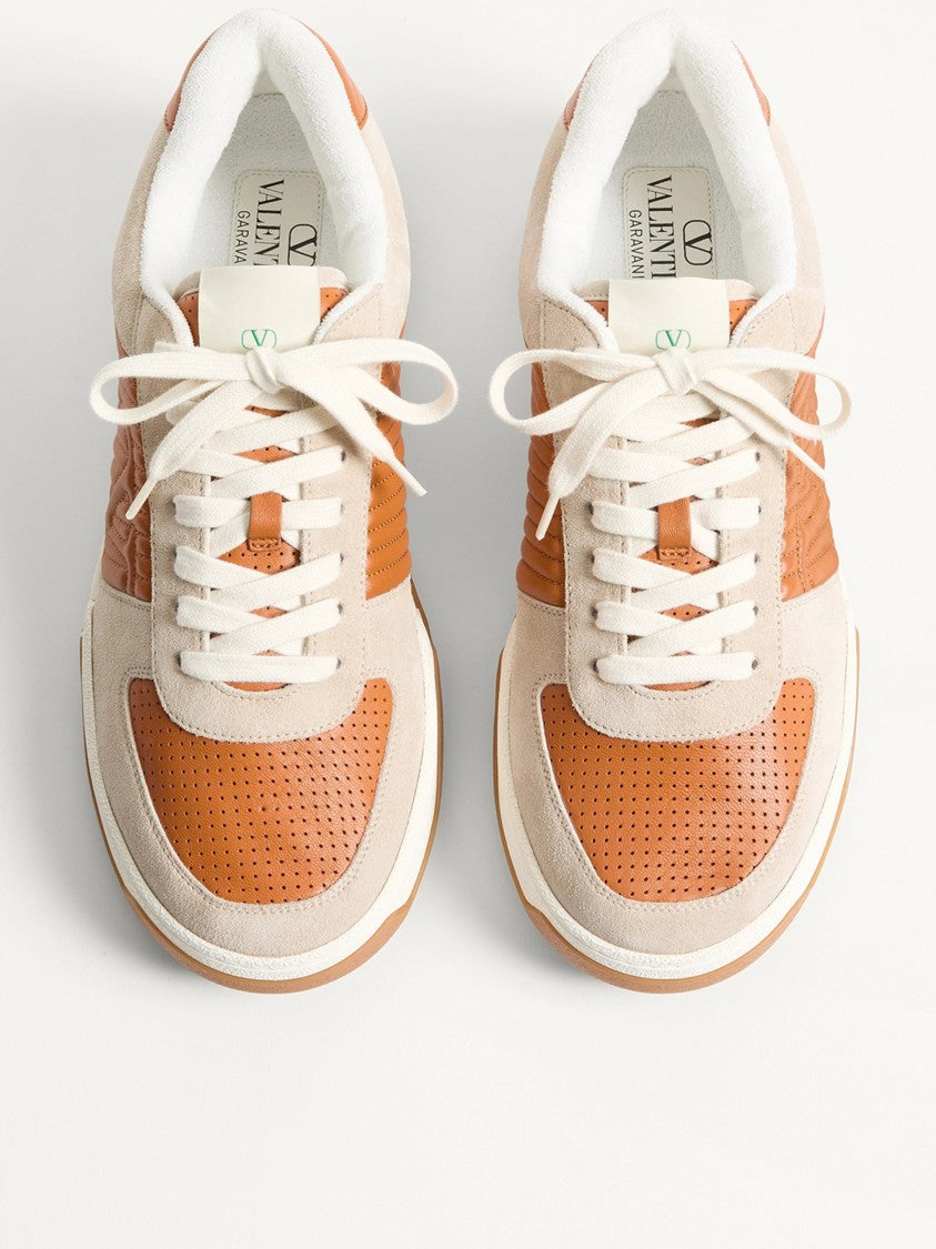 Valentino Tan Sneakers Low-Top Smooth Leather Sneakers