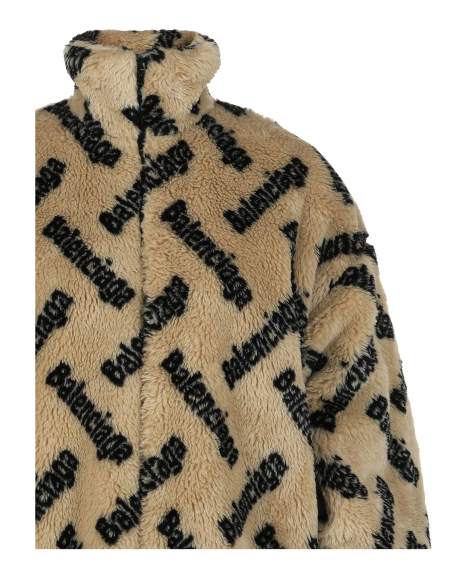 Balenciaga Allover Logo Fleece Jacket