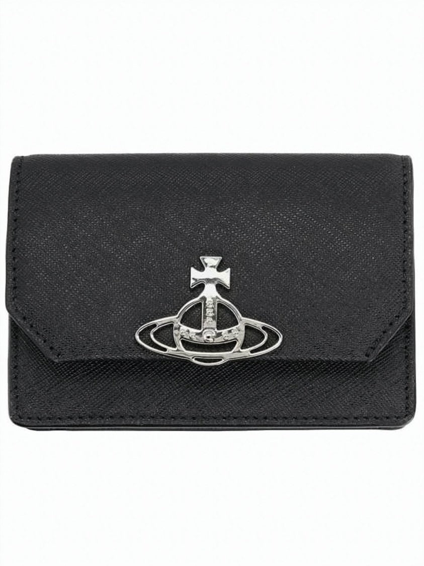 Vivienne Westwood Textured Leather Cardholder With Flap Closure