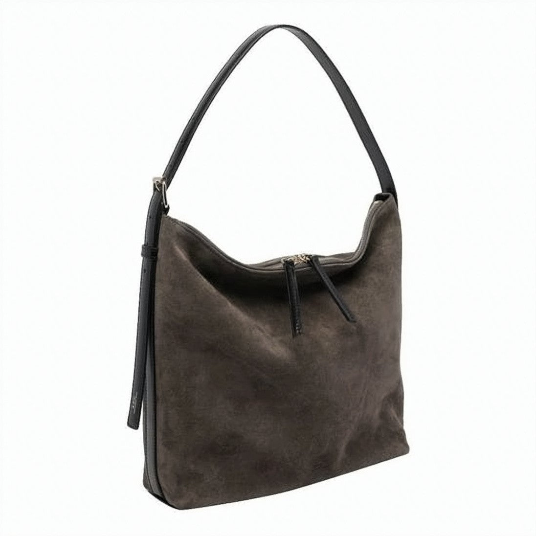 A.P.C. Suede-Textured Shoulder Bag With Top Zipper Closure