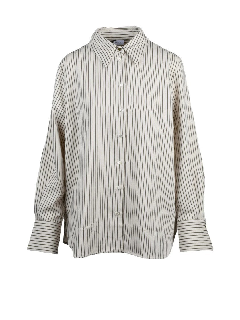 Marella Beige-Green Viscose-Blend Reperto Shirt