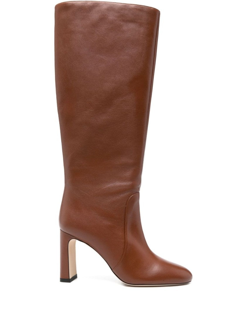 Stuart Weitzman Brown Leather Ankle Boots With Pointed Toe