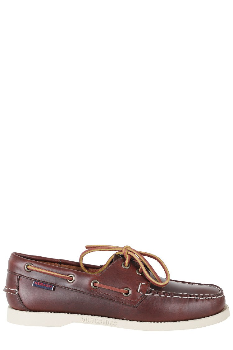 Sebago Brown Docksides Portland Waxed Leather Loafers