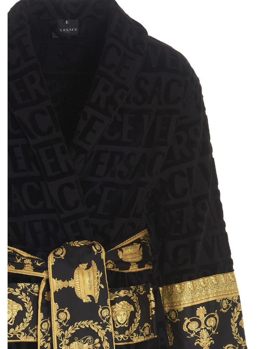 Versace Home Embossed Logo Bathrobe