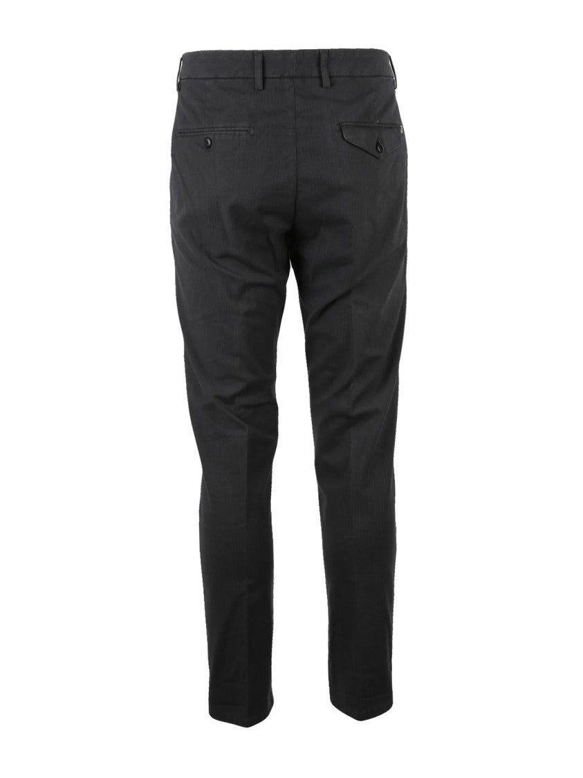 Dondup Grey Joe Vertical Striped Cotton-Blend Trousers