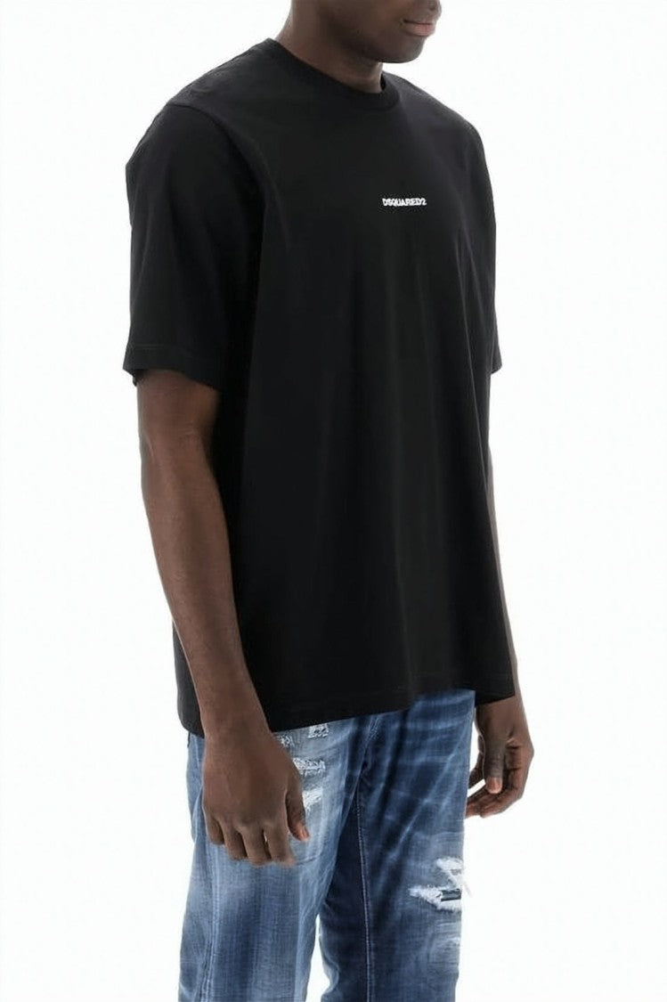 Dsquared2 Relaxed Fit Black T-Shirt With Centered Logo