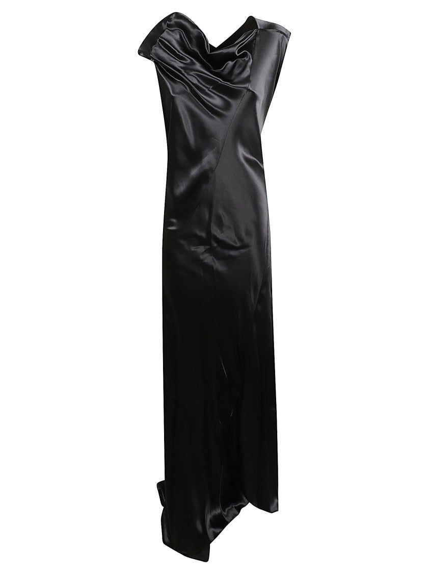 Alberta Ferretti Black Dress With Draped Detail