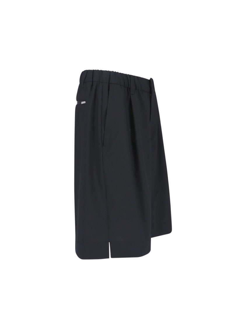 Laminar Wool Blend Shorts – Black