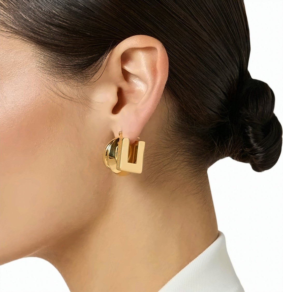 Elisabetta Franchi Gold Plated Logo Earrings