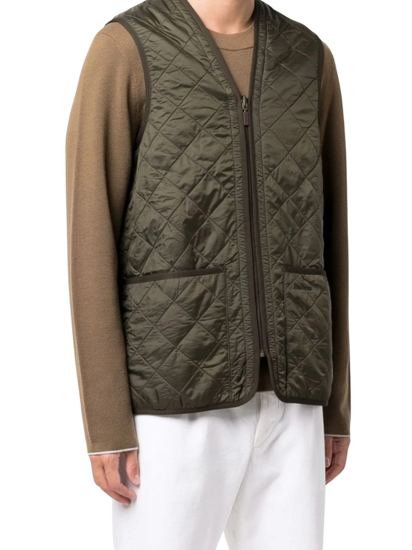 Barbour Diamond Quilted Zippered Pouch-Pocket Vest