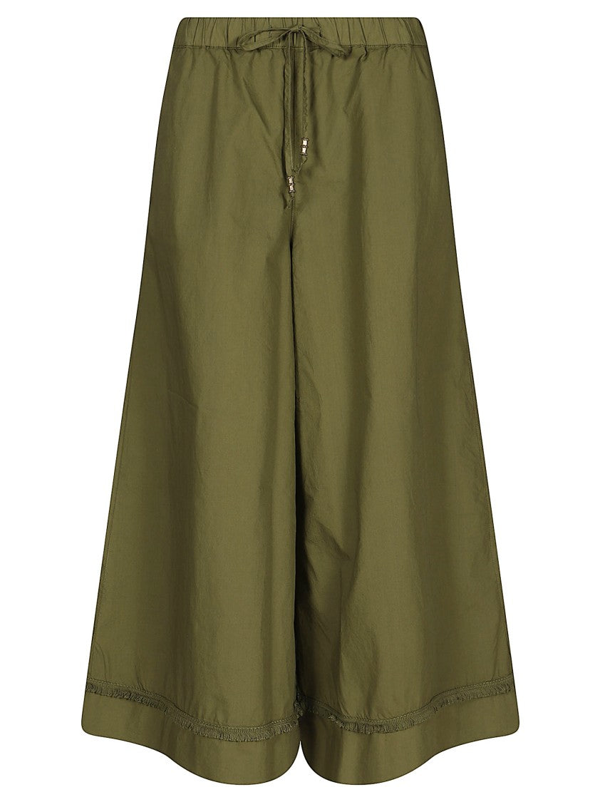 Mason's Cropped Wide-Leg Trousers With Chino Jogger Style