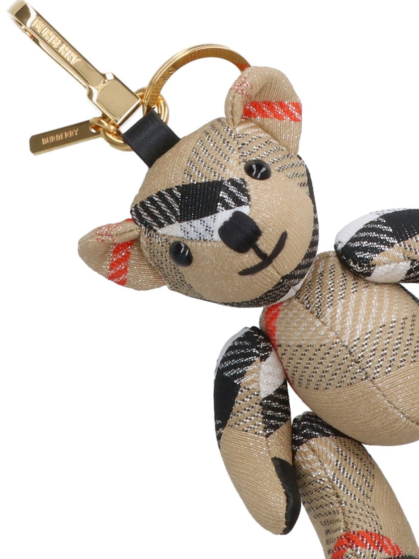Burberry "Thomas" Teddy Bear Key Ring Charm Beige