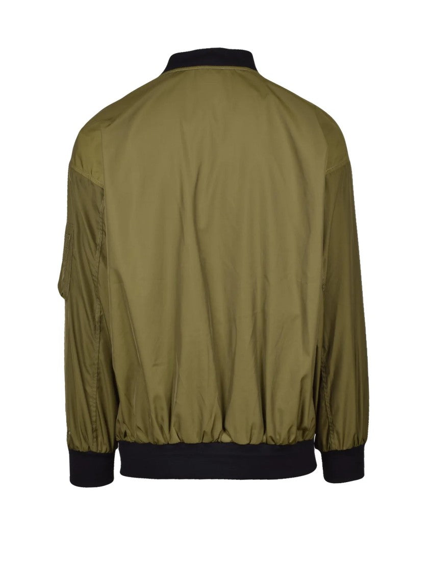 Original Bombers Oversized Green Bomber Jacket With Contrasting Detailing