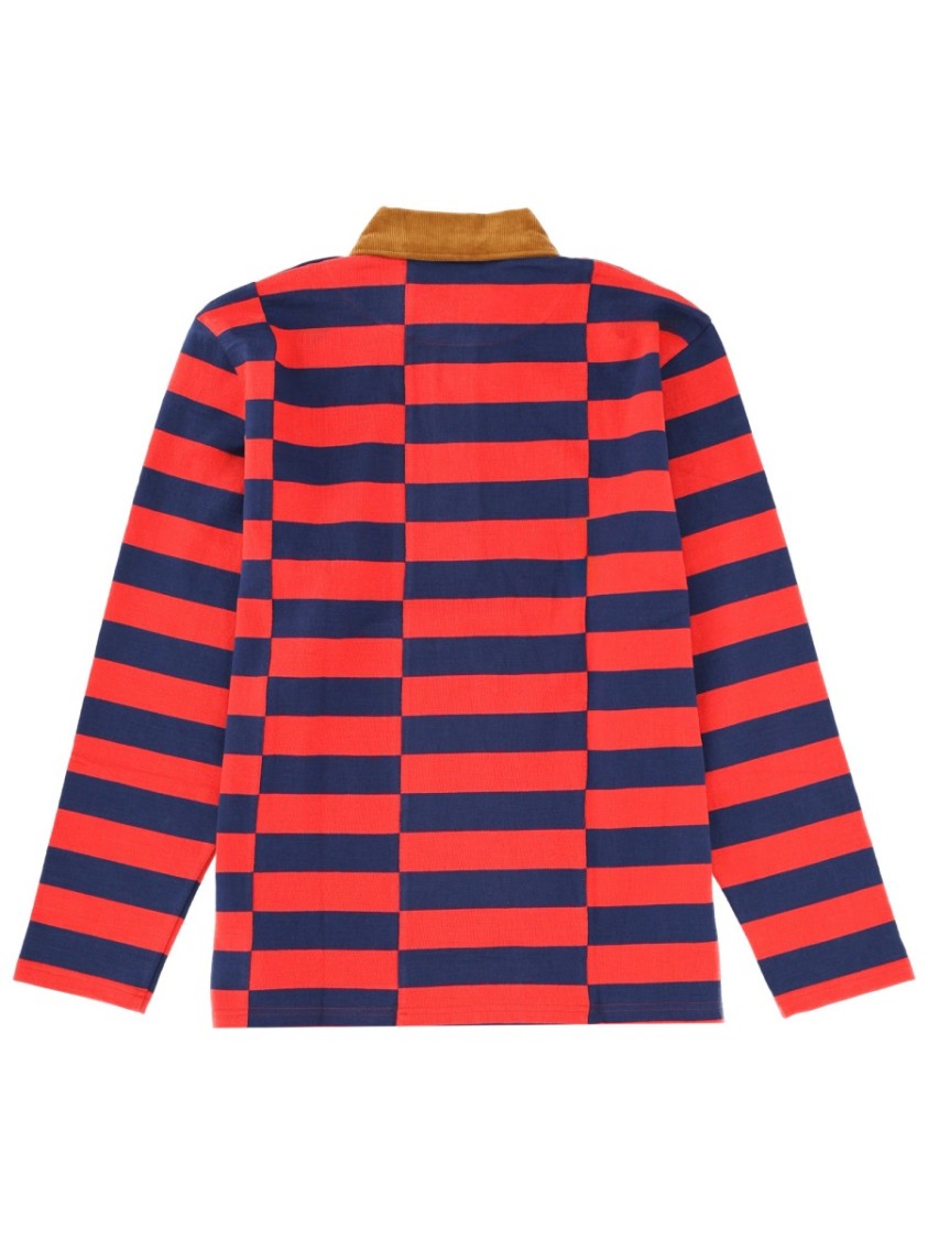 Wales Bonner Red Cotton City Striped Polo Shirt