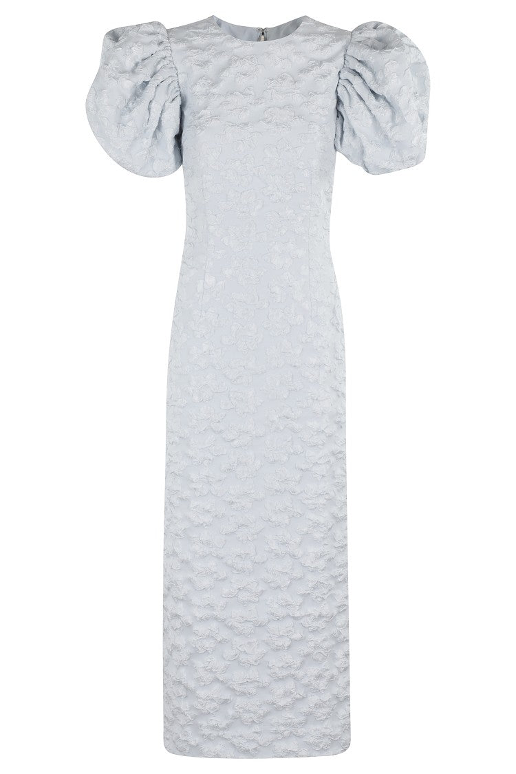 Rotate Jacquard Midi Puffy Dress