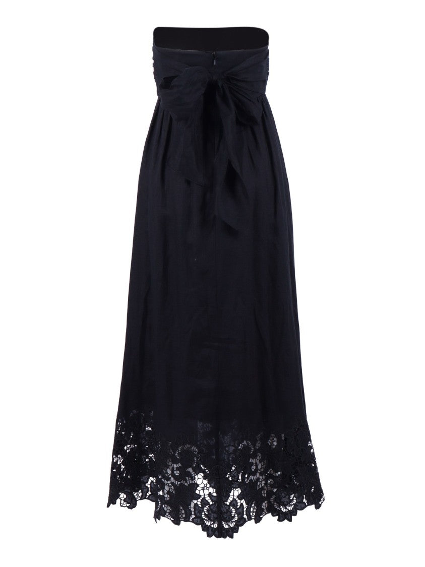 Max Mara Strapless Midi Dress With Gathered Waist
