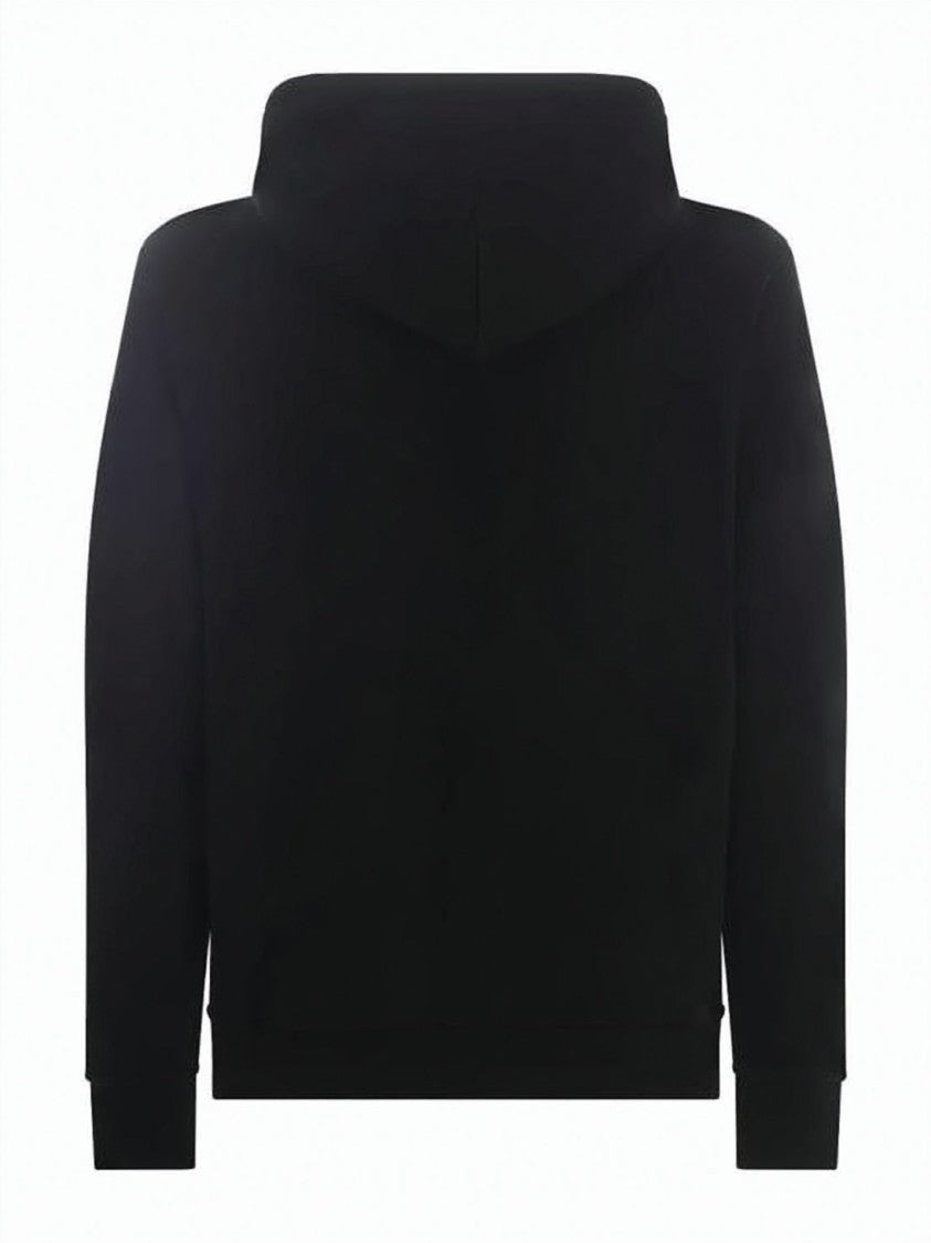 Marcelo Burlon Solid Black Hoodie With Subtle Emblem And Classic Design