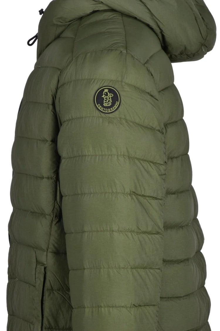 Centogrammi Nylon Down Jacket Zip Clip - Green