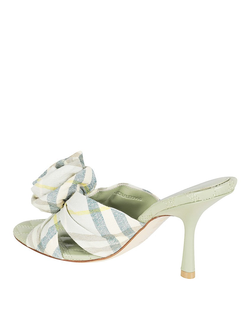 Burberry Open-Toe Heels With Knotted Bow Detail