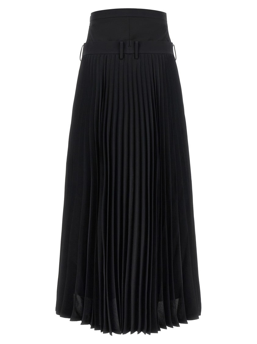 Junya Watanabe Formal Wool Blend Trousers With Unique Skirt-Effect Panel