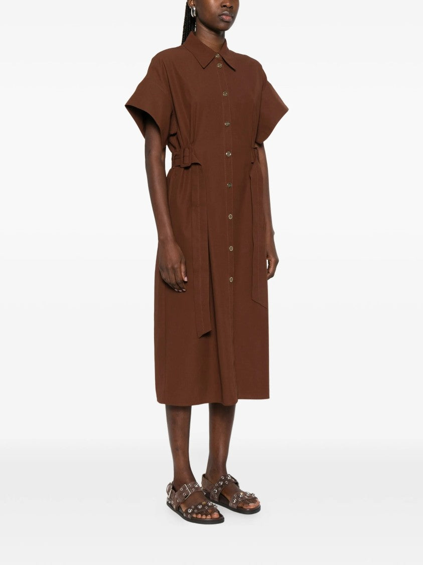 Pinko Alesha Midi Wide-Sleeve Fabric Dress