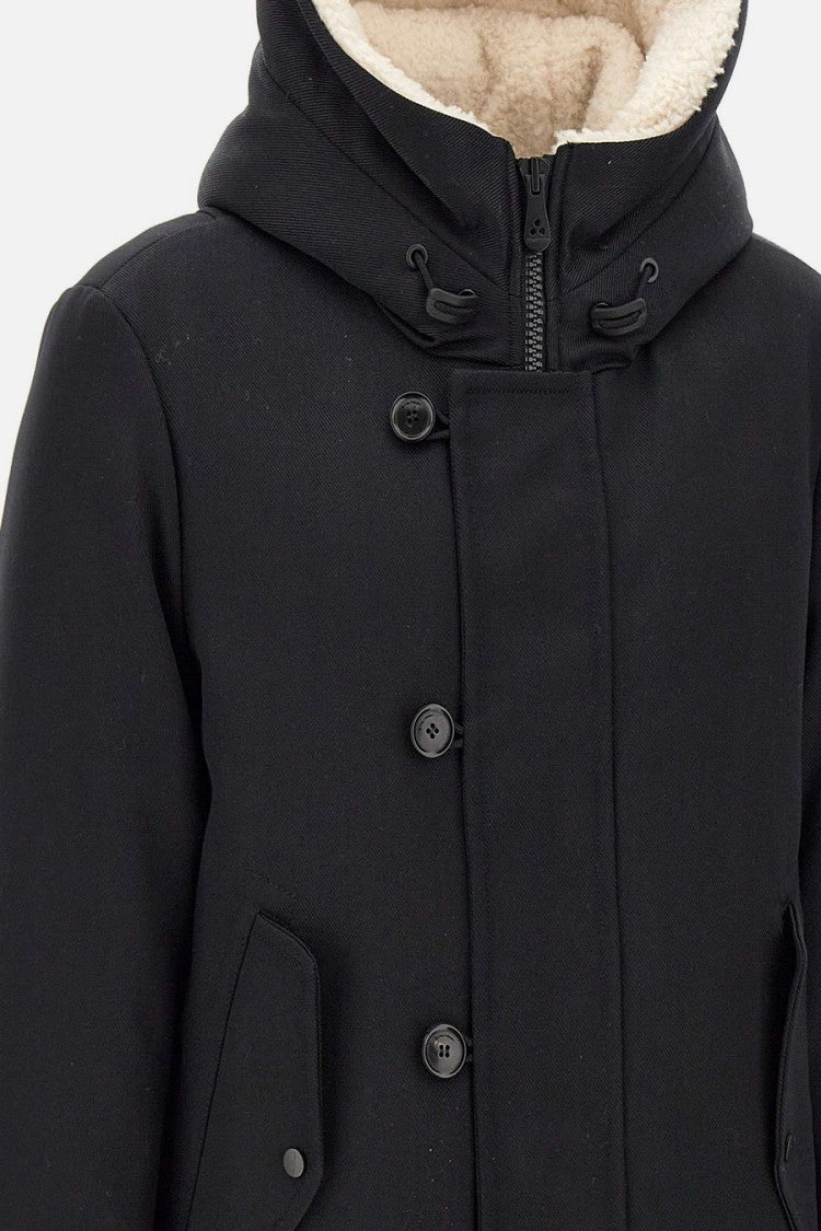 Peuterey Black Nylon Hooded Parka