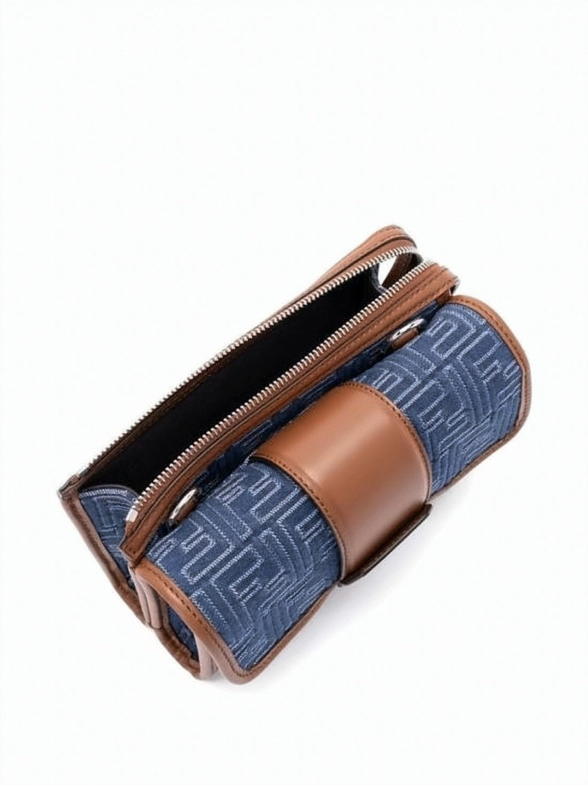 Fendi Fendi Double Baguette Shoulder Bag With Geometric Pattern
