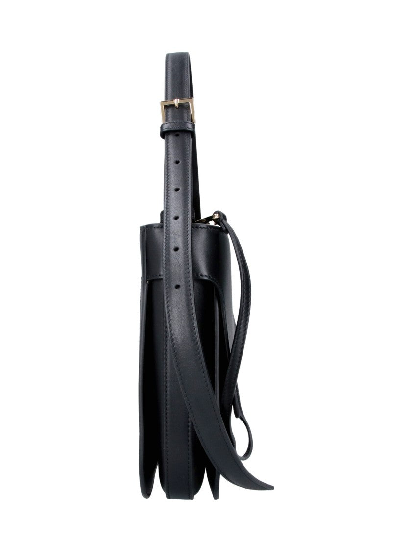Ferragamo Black Cara S Calf Leather Shoulder Bag