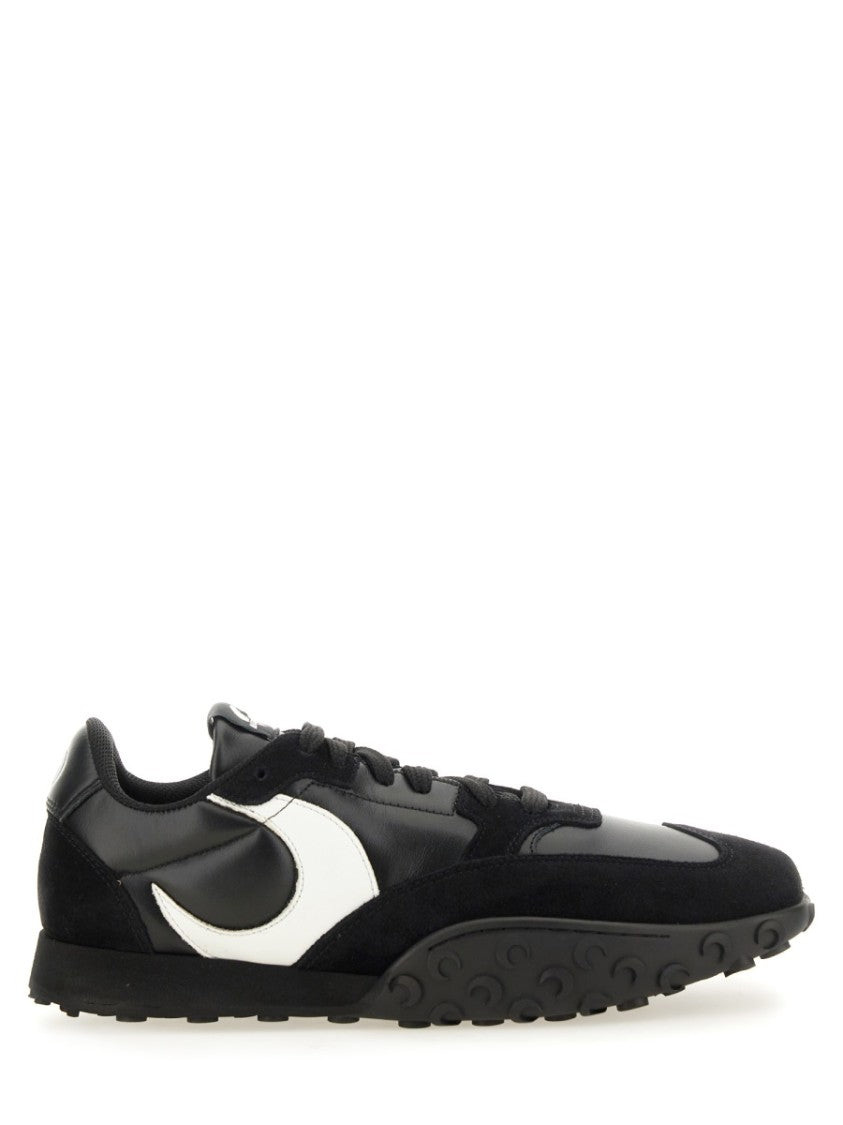 Marine Serre Sporty Black Sneakers With Leather And Suede Accents