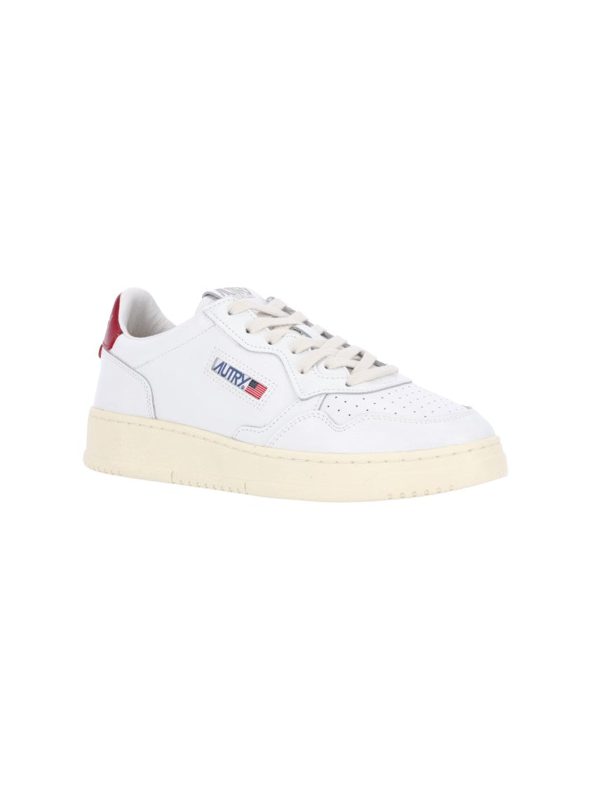 Autry Low-Top White Leather Sneakers With Perforated Detailing