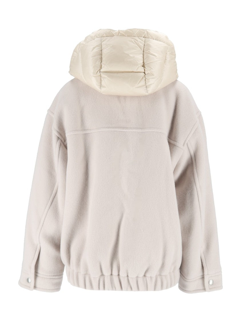 Peserico Plush Hooded Wool-Blend Short Coat